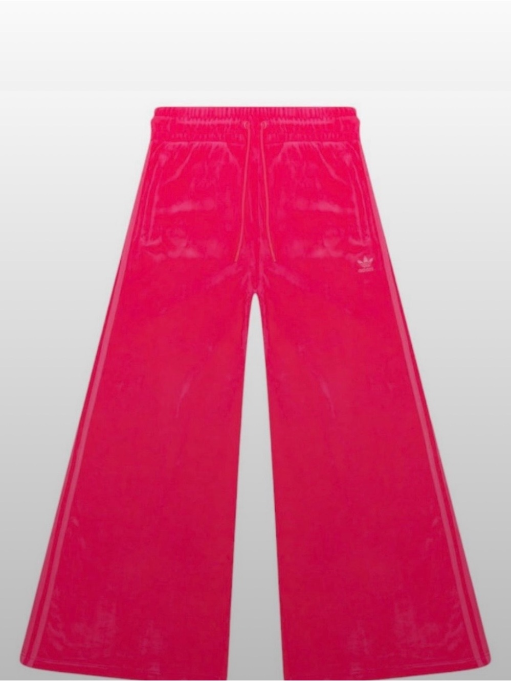 Jeremy Scott adidas Women's Wide Leg Velour Track Pants - Hot Pink - Picture 5 of 8